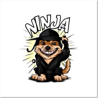 cute Ninja dog Posters and Art